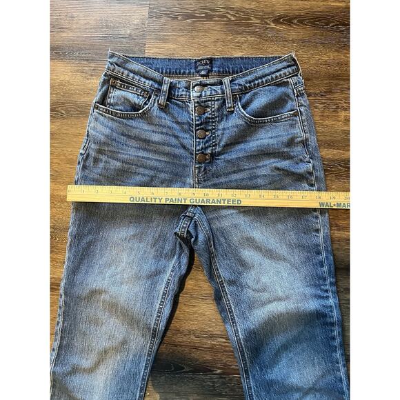 Jcrew Women’s High Rise Crop Flare 27 Denim Jeans Medium Wash - Picture 4 of 6